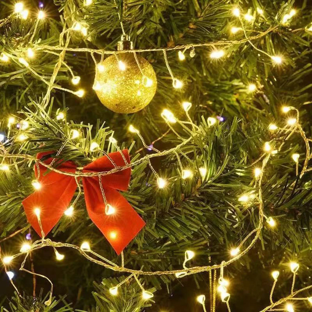 Cluster Firecracker LED String Lights with Remote – Warm White (6M–50M, EU Plug)