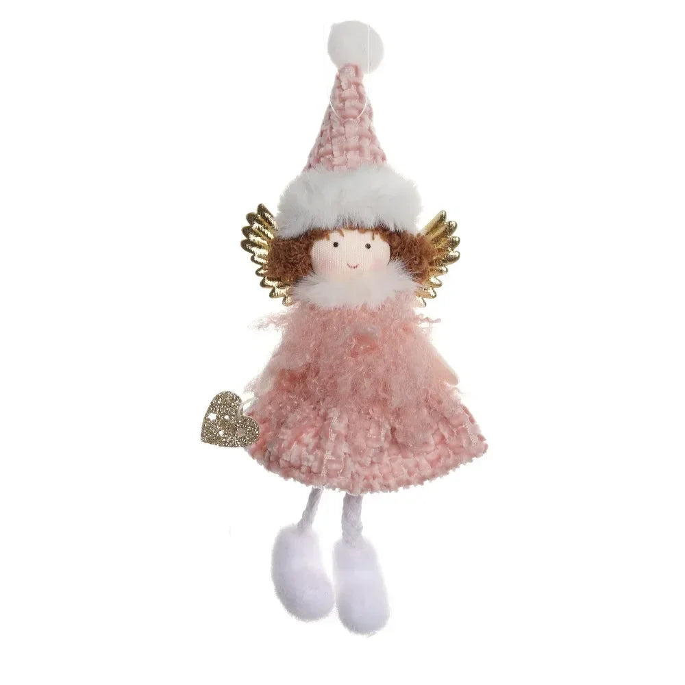 Christmas Plush Angel Ornaments – With Antlers, Heart, or Scarf