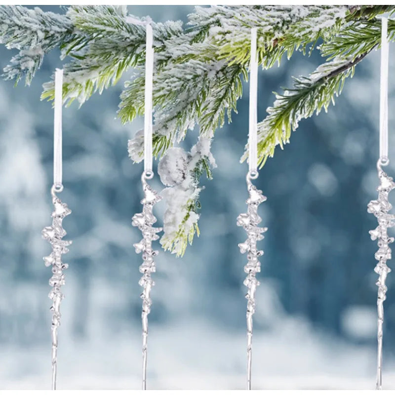 Acrylic Icicle Ornaments – Clear Christmas Tree Decorations (5/10/20/30 PCS) ❄️✨🎄