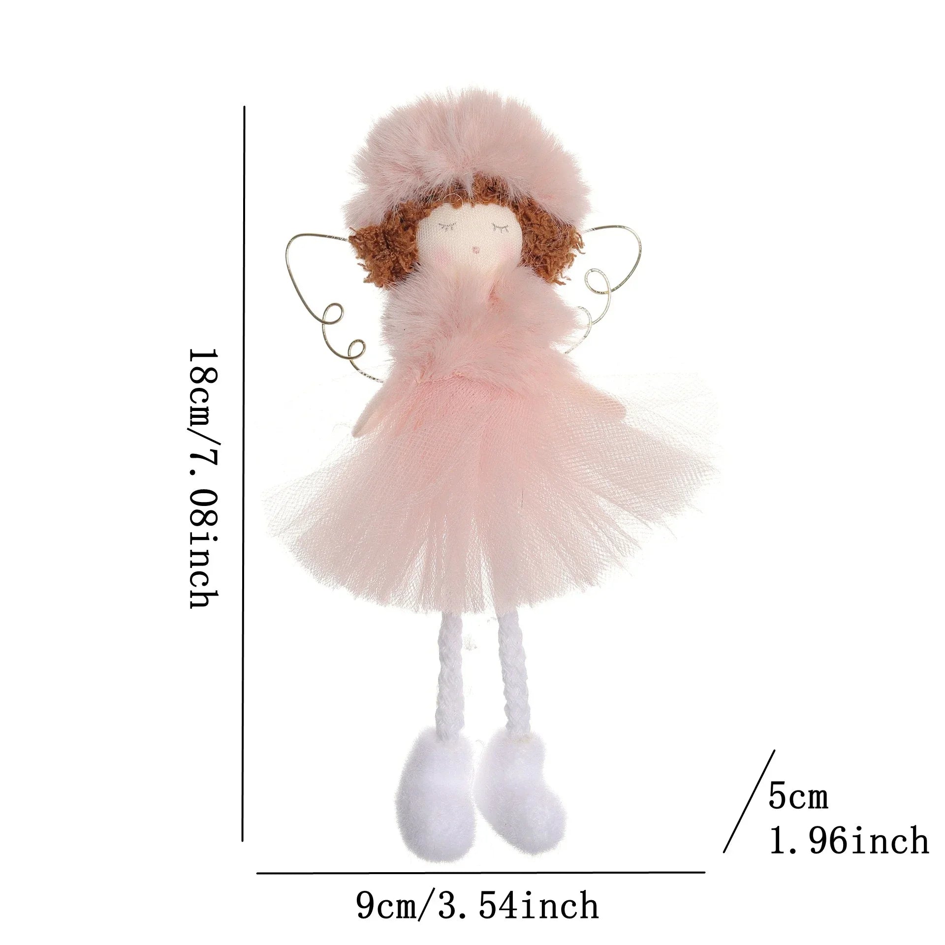 Christmas Plush Angel Ornaments – With Antlers, Heart, or Scarf