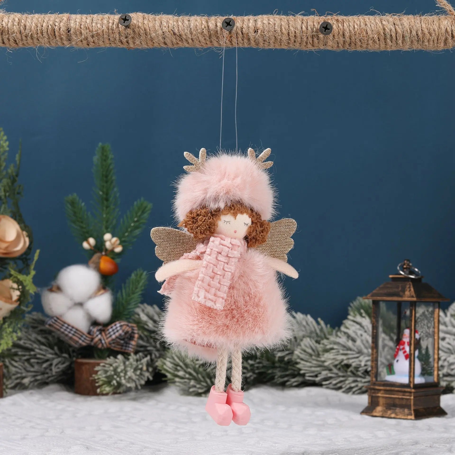 Christmas Plush Angel Ornaments – With Antlers, Heart, or Scarf