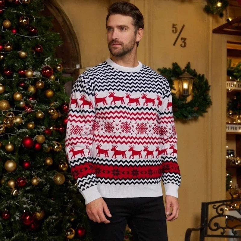 Unisex Christmas Reindeer Sweater – Cozy Winter Knit